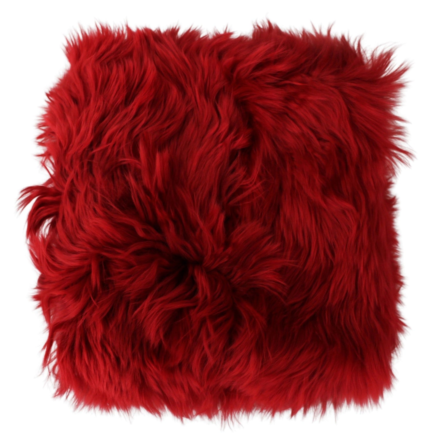 Dolce &amp; Gabbana Elegant Red Alpaca Fur Neck Wrap Scarf