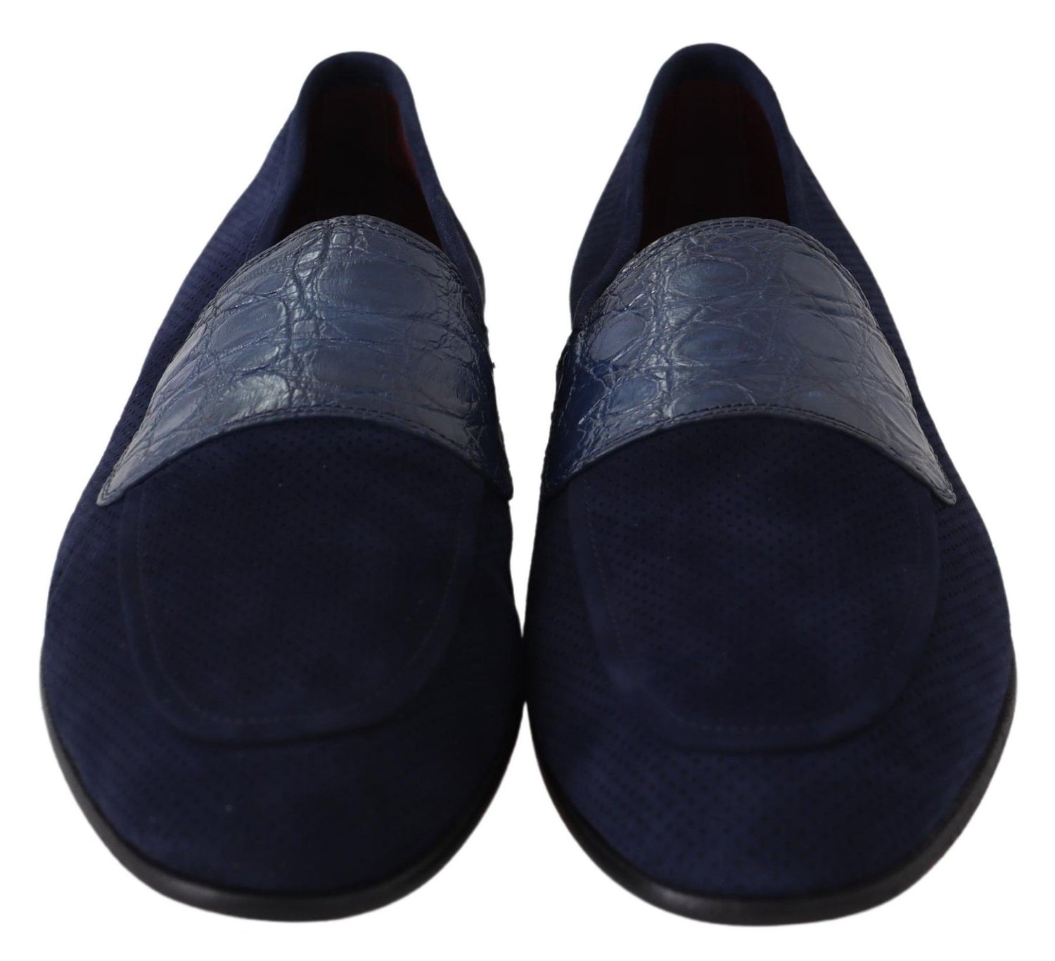 Dolce &amp; Gabbana Elegant Blue Suede Leather Loafers