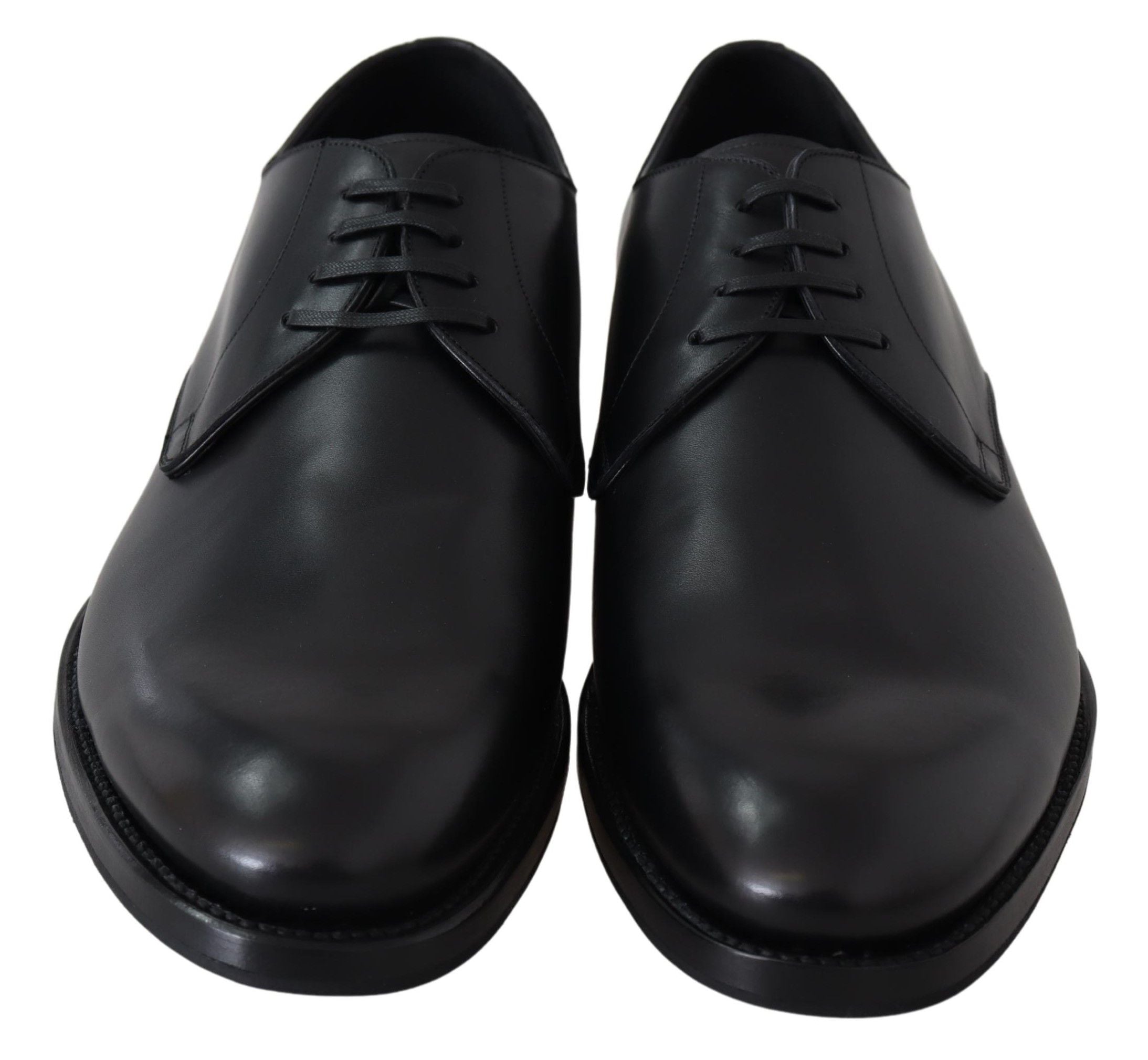 Dolce &amp; Gabbana Elegant Black Leather Derby Dress Shoes