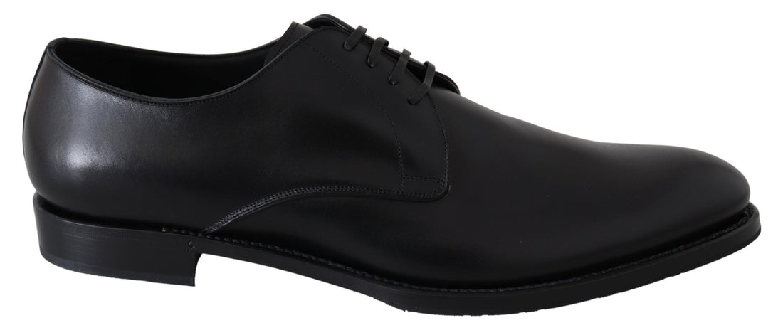 Dolce &amp; Gabbana Elegant Black Leather Derby Dress Shoes