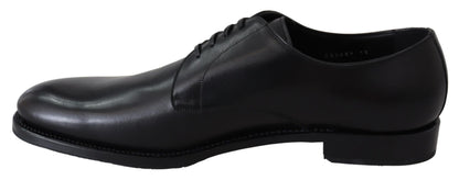 Dolce &amp; Gabbana Elegant Black Leather Derby Dress Shoes