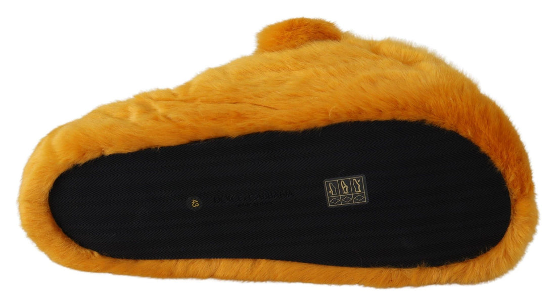 Dolce &amp; Gabbana Sunshine Yellow Lion Slippers