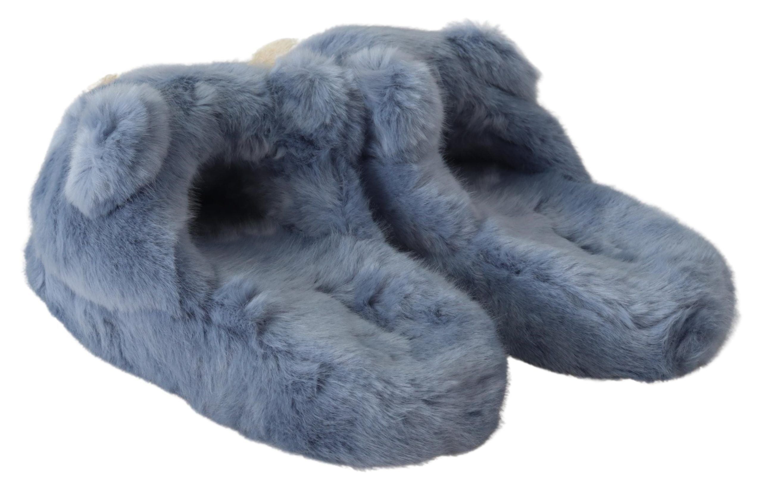 Dolce &amp; Gabbana Chic Teddy Bear Blue Loafers Shoes