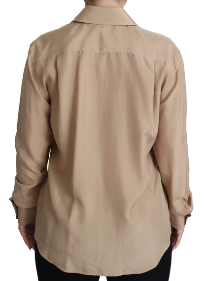 Dolce &amp; Gabbana Elegant Beige Silk Shirt