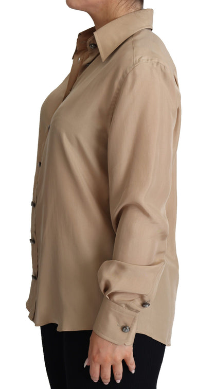 Dolce &amp; Gabbana Elegant Beige Silk Shirt