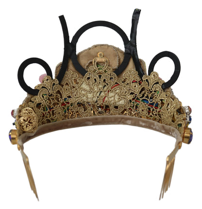 Dolce &amp; Gabbana Stunning Crystal Diadem Tiara - Gold Multicolor