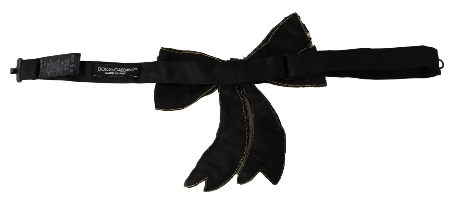 Dolce &amp; Gabbana Elegant Silk Rhinestone Bow Tie