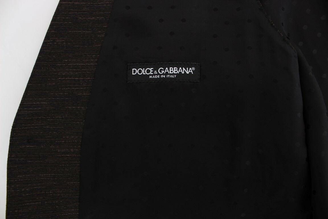 Dolce &amp; Gabbana Elegant Brown Black Wool Blend Dress Vest