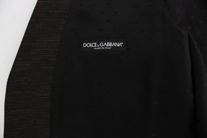 Dolce &amp; Gabbana Elegant Brown Black Wool Blend Dress Vest