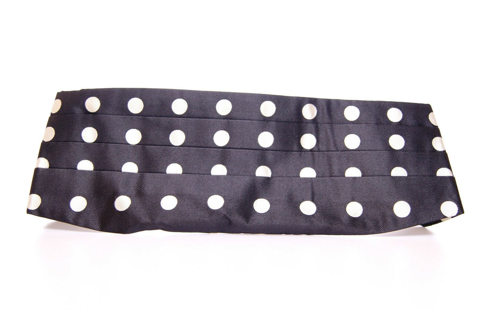 Dolce &amp; Gabbana Elegant Silk Black Polka Dot Cummerbund