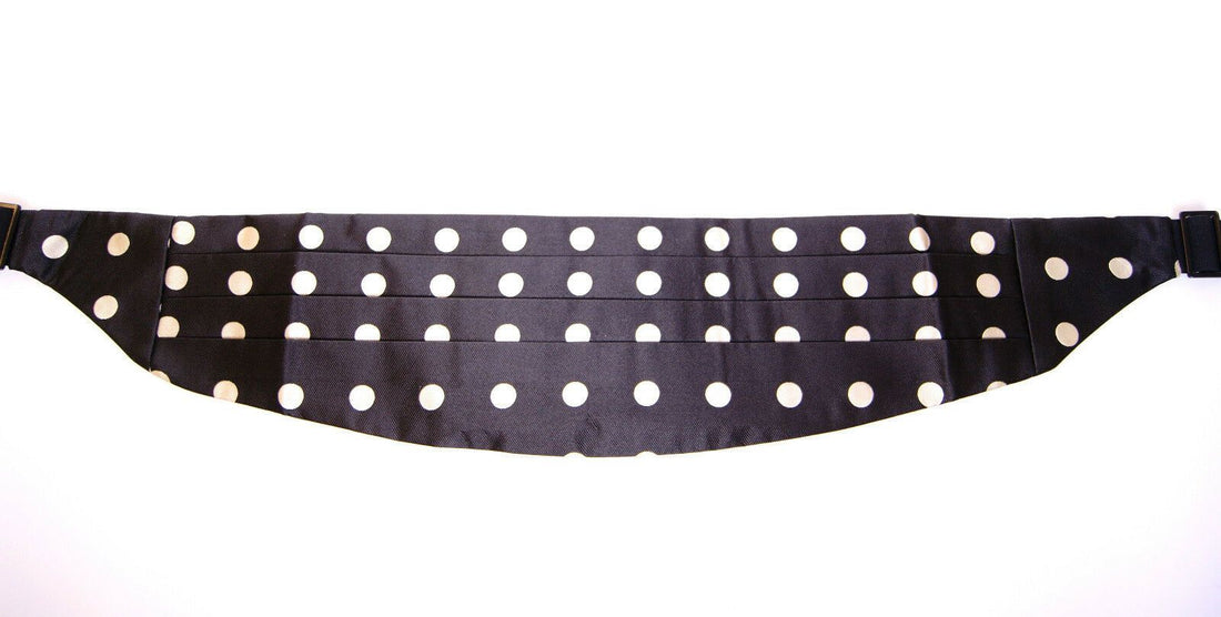 Dolce &amp; Gabbana Elegant Silk Black Polka Dot Cummerbund