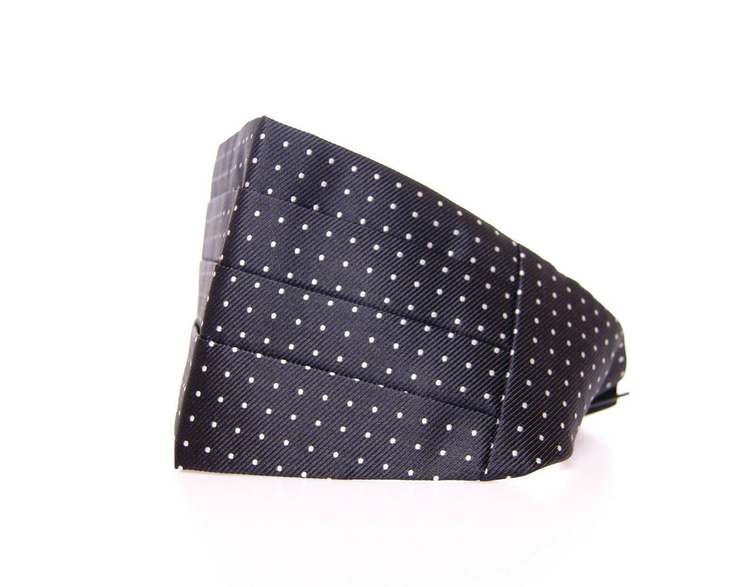 Dolce &amp; Gabbana Elegant Black Silk Polka Dot Cummerbund