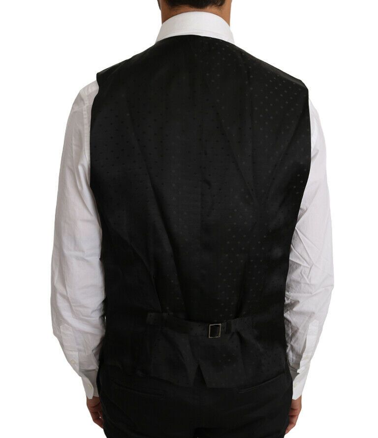 Dolce &amp; Gabbana Elegant Black Formal Wool Blend Vest