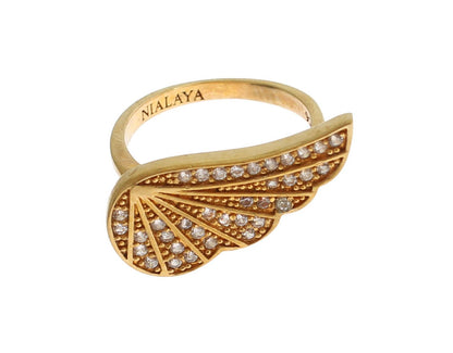 Nialaya Glamorous Gold Plated Crystal Ring