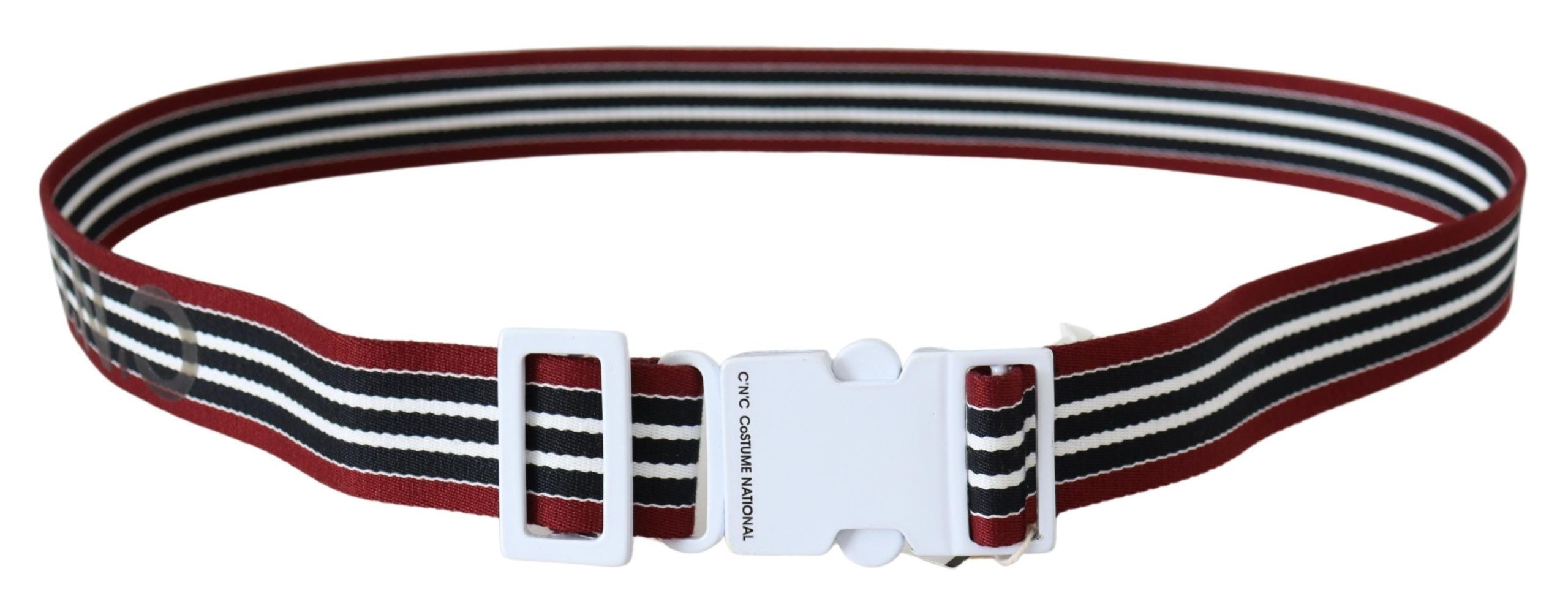 Costume National Elegant Stripe Canvas Waist Belt