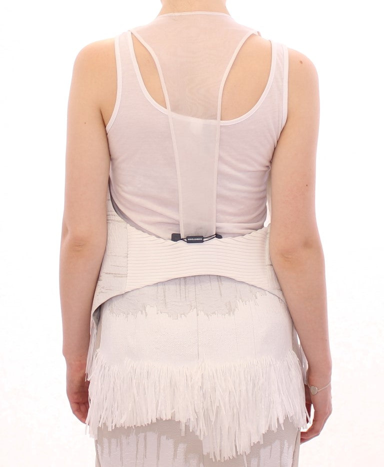 Arzu Kaprol Chic Fringed Open Back Vest