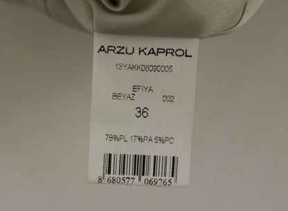 Arzu Kaprol Elegant Pencil Skirt in White and Gray Tones