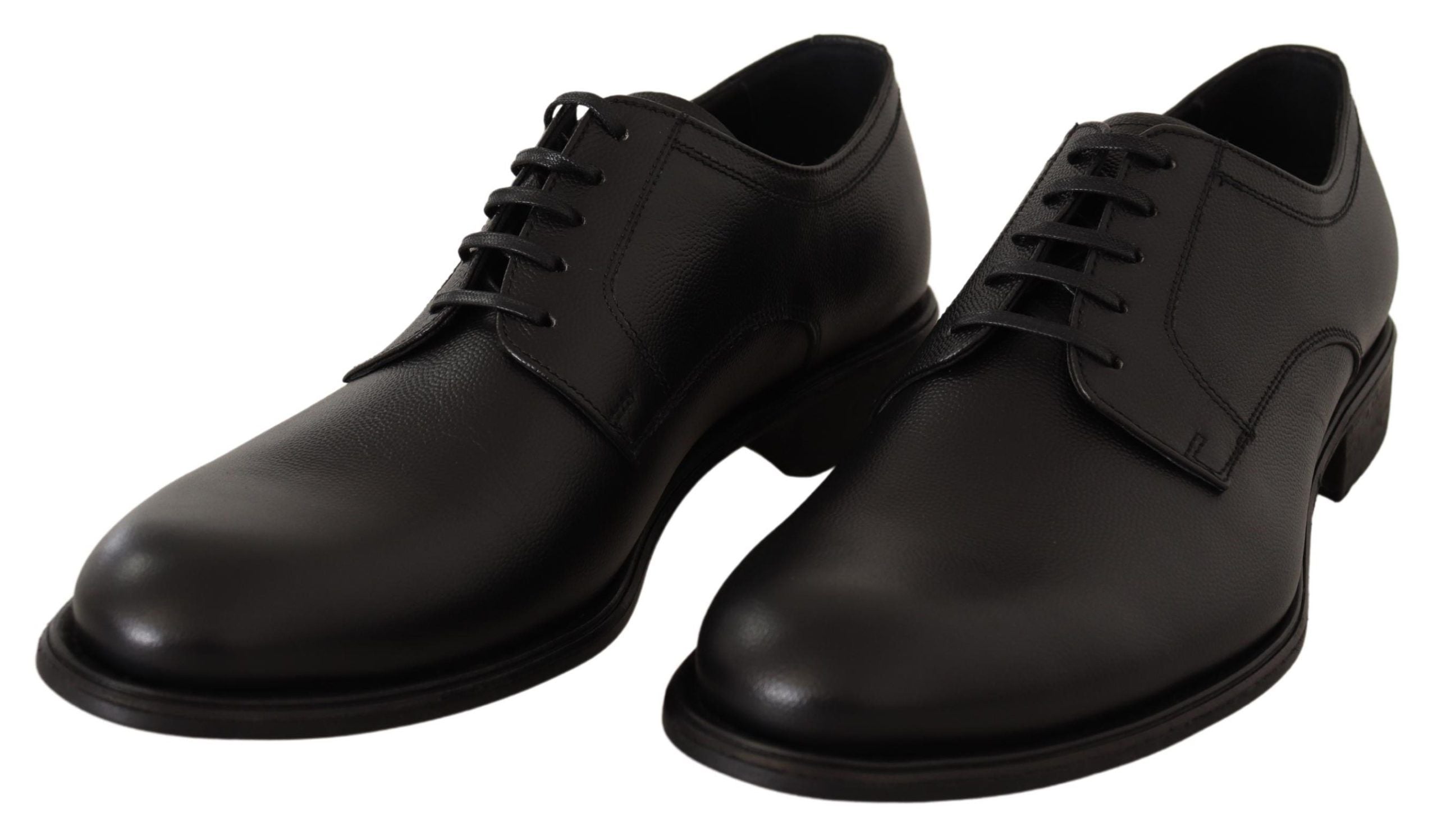 Dolce &amp; Gabbana Elegant Black Leather Derby Shoes