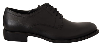 Dolce &amp; Gabbana Elegant Black Leather Derby Shoes