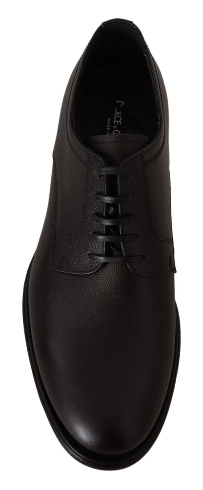 Dolce &amp; Gabbana Elegant Black Leather Derby Shoes