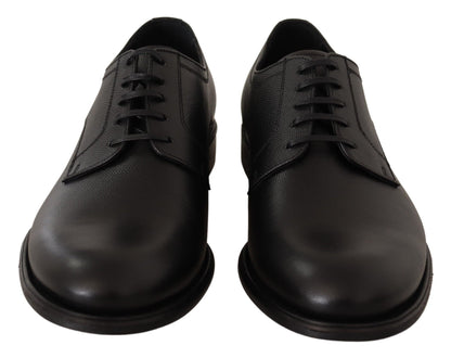 Dolce &amp; Gabbana Elegant Black Leather Derby Shoes