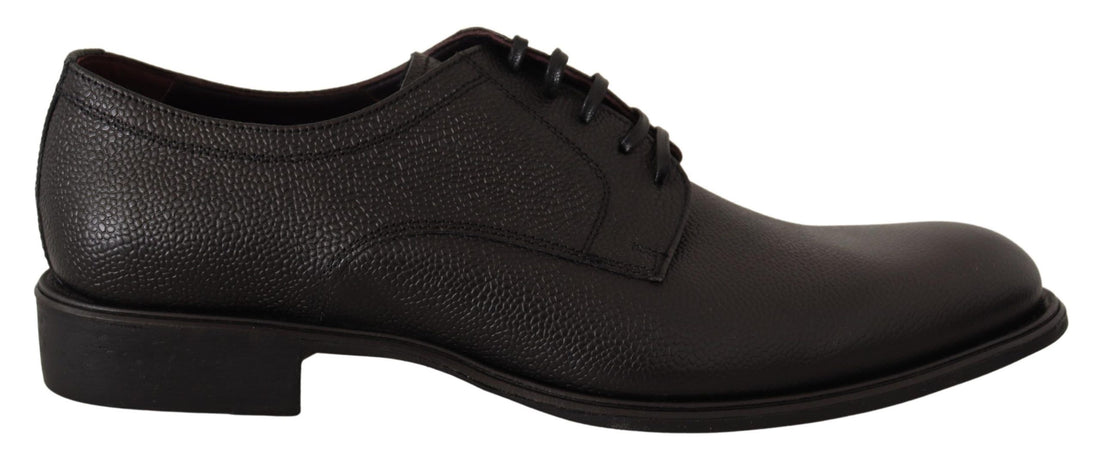 Dolce &amp; Gabbana Elegant Black Leather Derby Dress Shoes