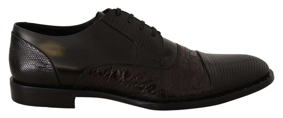 Dolce &amp; Gabbana Elegant Black Derby Oxford Wingtips