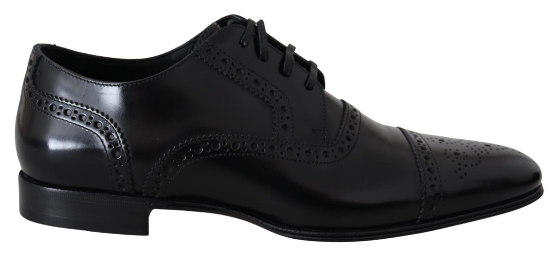 Dolce &amp; Gabbana Elegant Black Leather Formal Derby Shoes