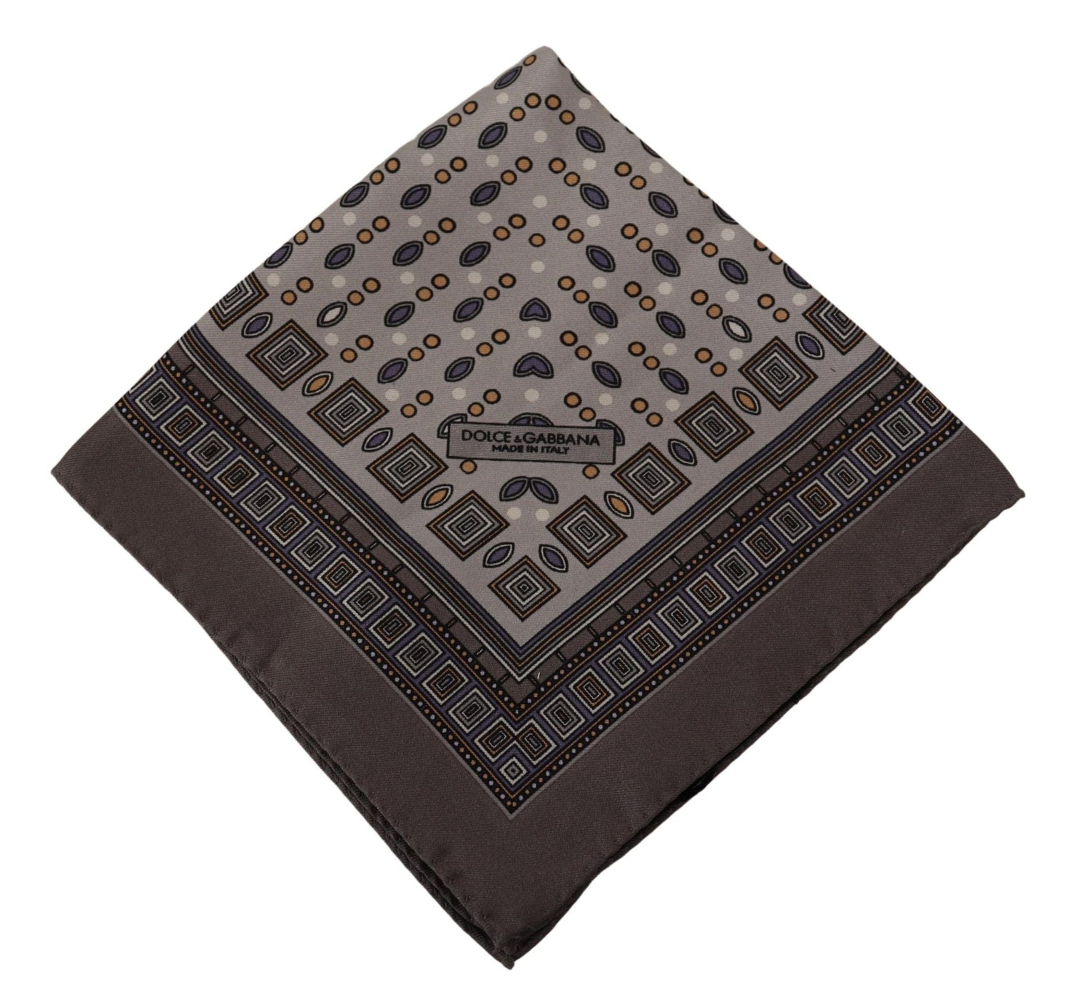 Dolce &amp; Gabbana Elegant Silk Pocket Square in Rich Brown