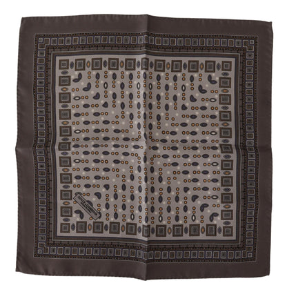 Dolce &amp; Gabbana Elegant Silk Pocket Square in Rich Brown