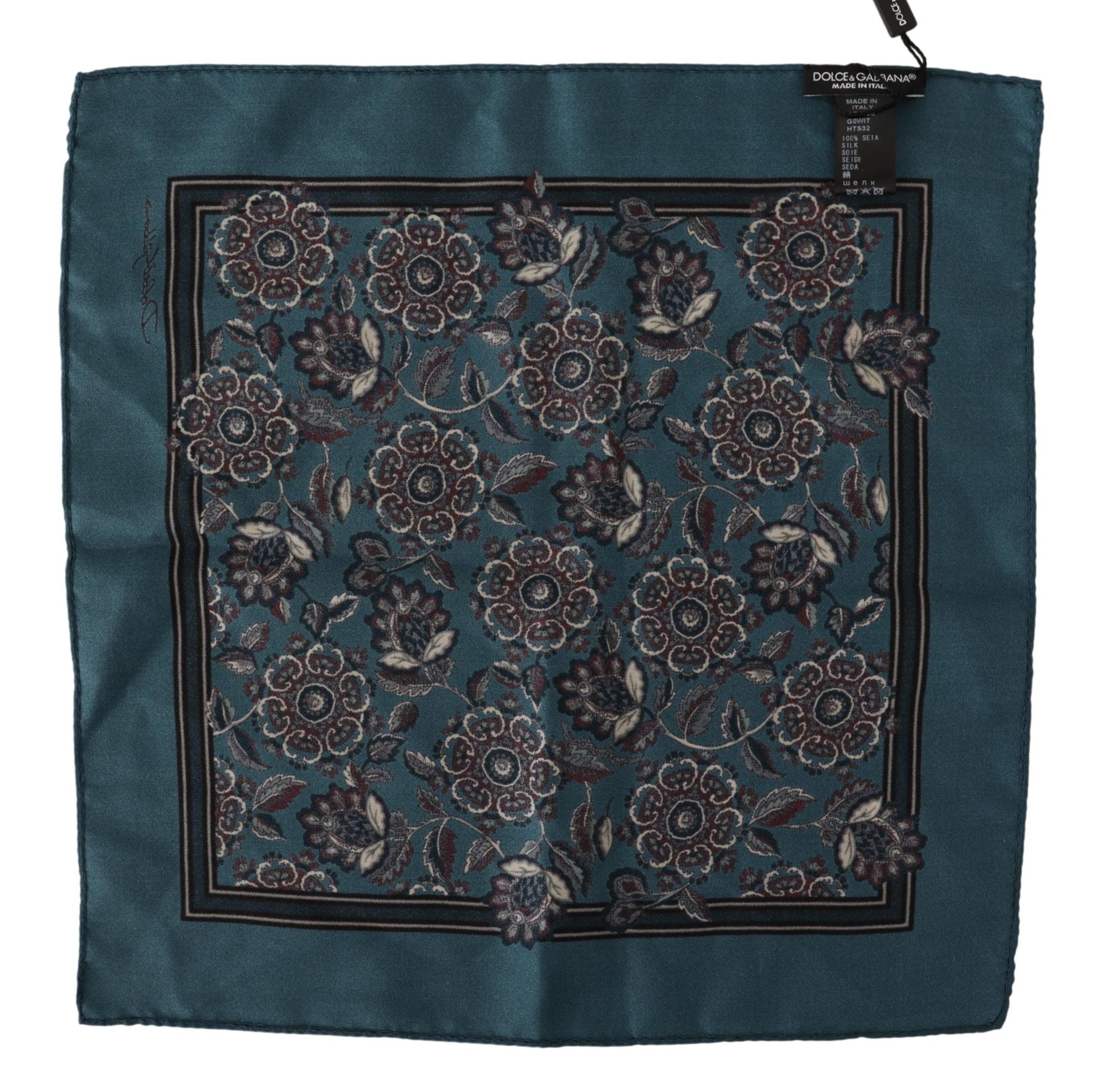 Dolce &amp; Gabbana Elegant Floral Silk Pocket Square