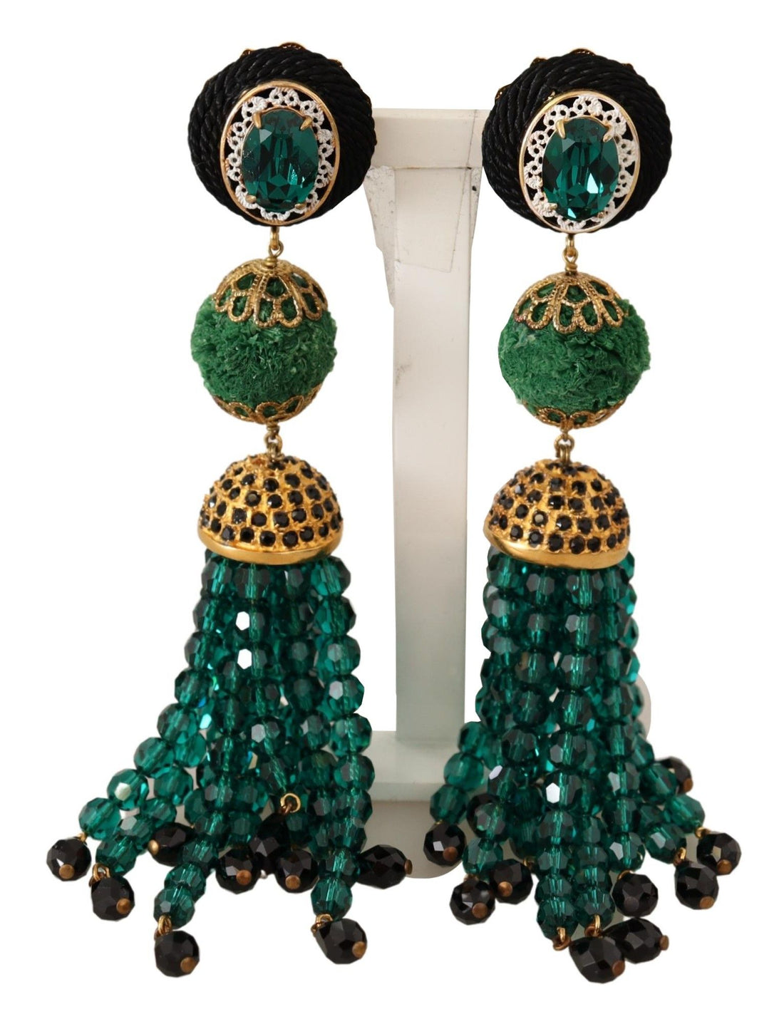 Dolce &amp; Gabbana Elegant Crystal Drop Clip-On Earrings