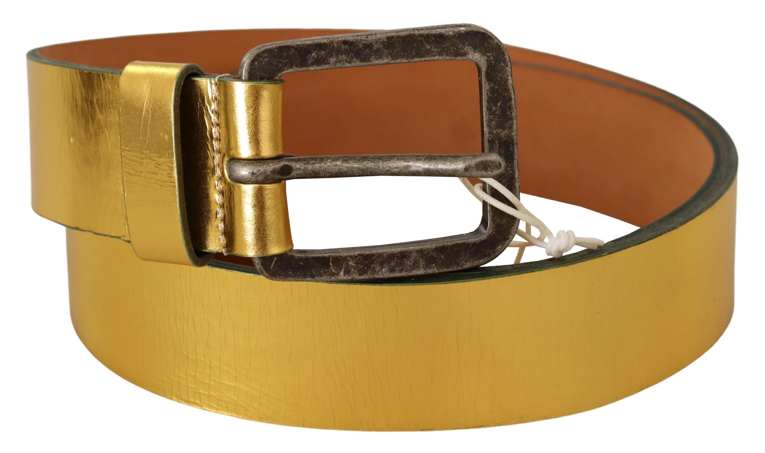 John Galliano Elegant Gold Genuine Leather Men&