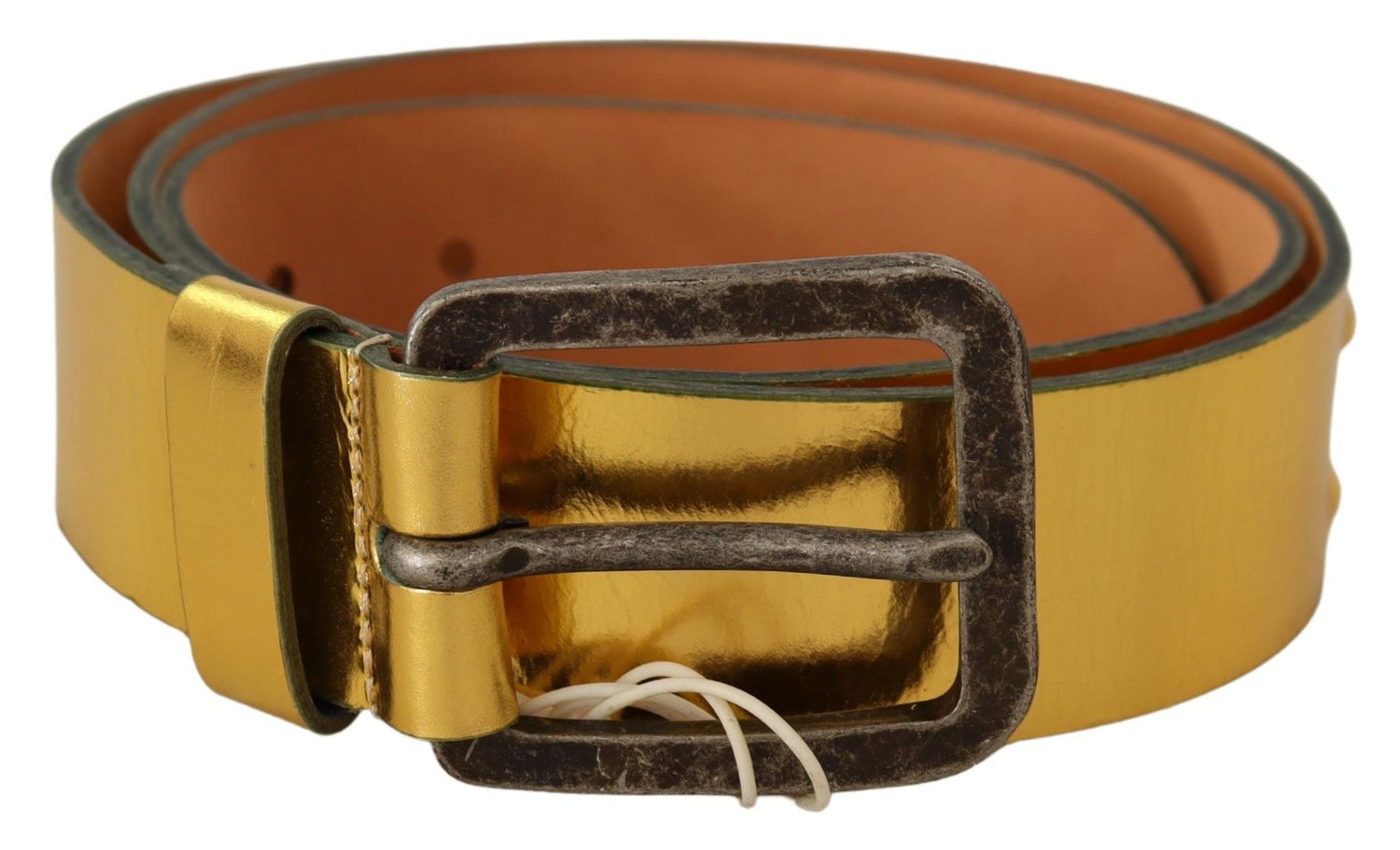 John Galliano Elegant Gold Genuine Leather Men&