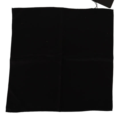 Dolce &amp; Gabbana Elegant Black Silk Pocket Square