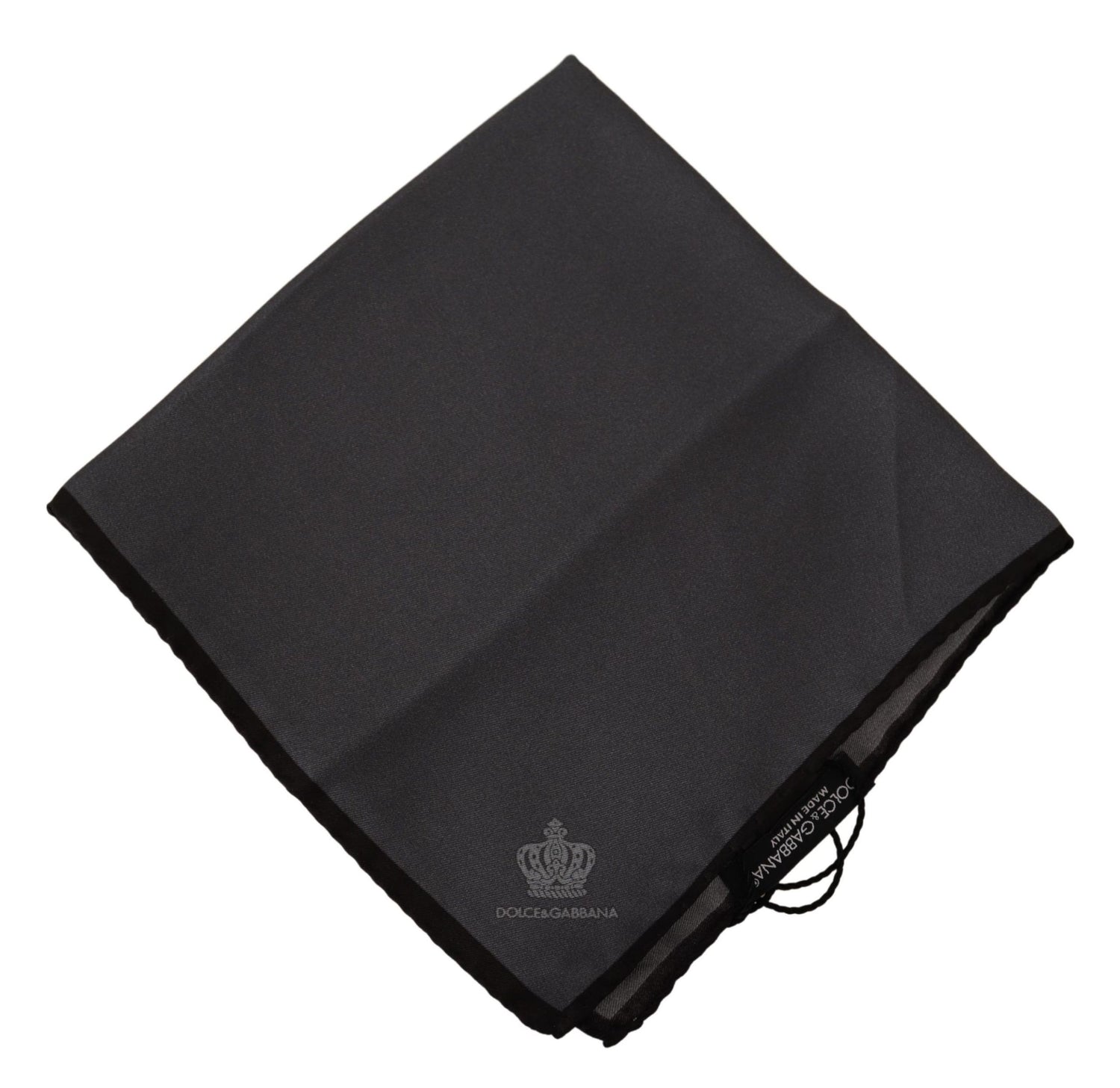 Dolce &amp; Gabbana Elegant Silk Crown Print Handkerchief