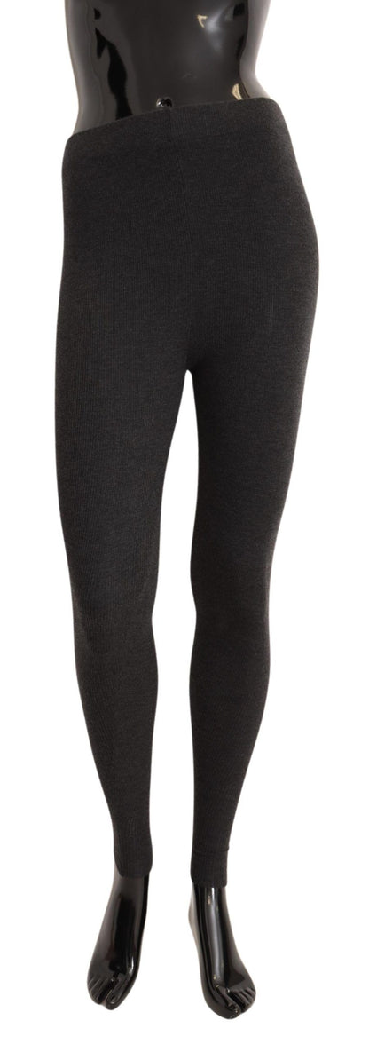 Dolce &amp; Gabbana Elegant Gray Cashmere Tights – Luxe Comfort