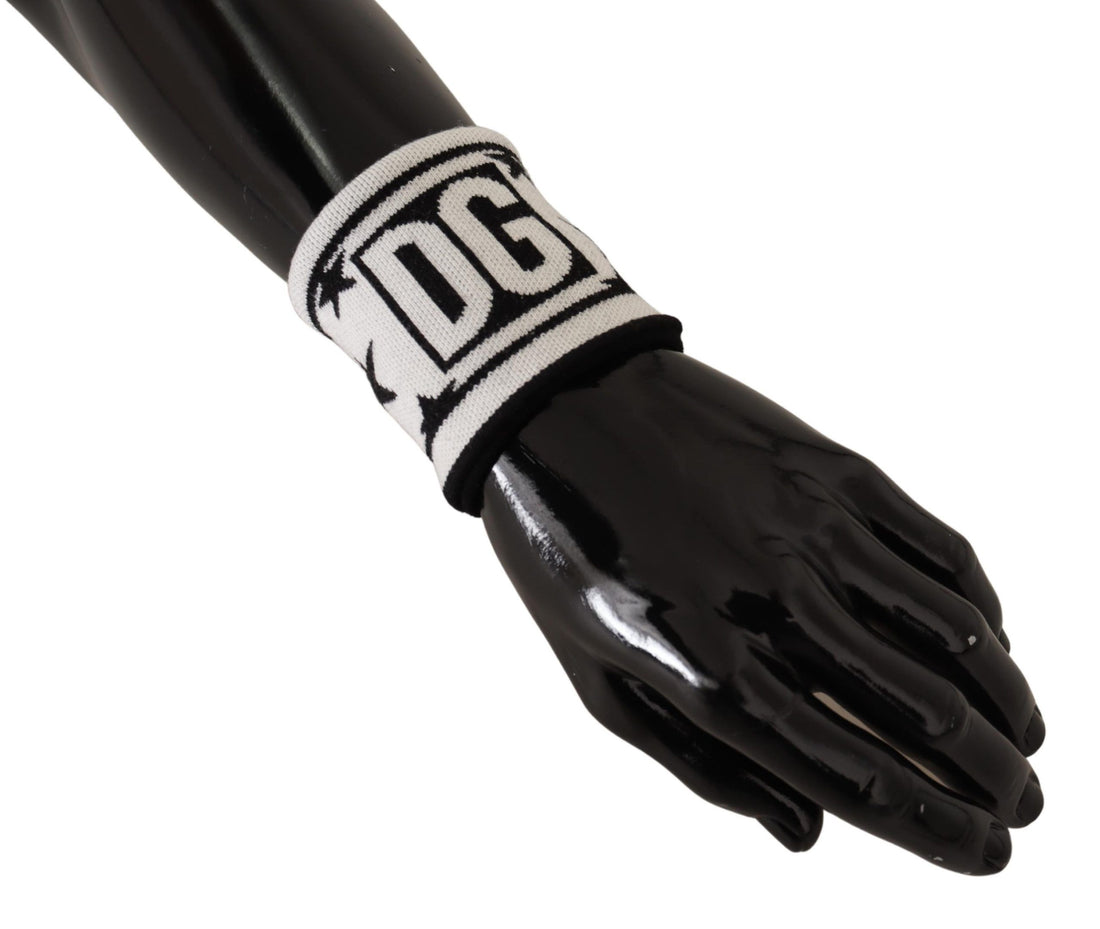 Dolce &amp; Gabbana Elegant Monochrome Wool Wristband Set