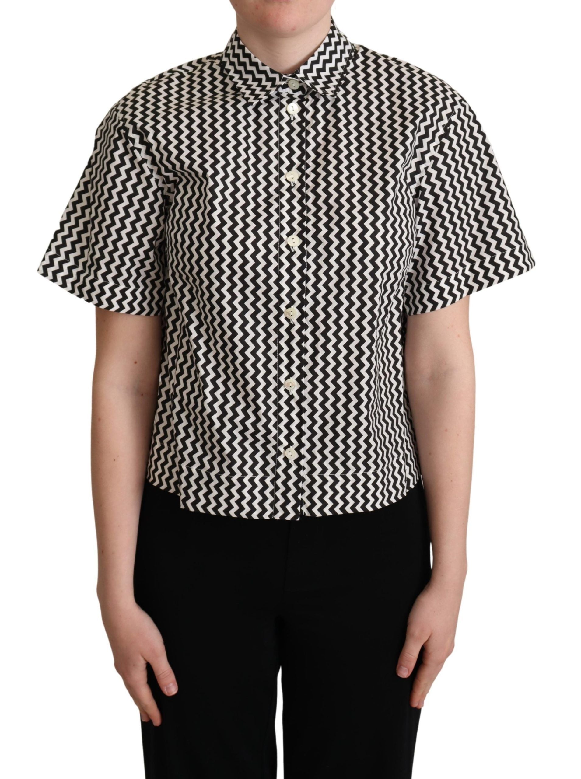 Dolce &amp; Gabbana Zigzag Elegance Cotton Polo Top