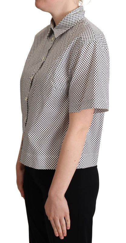 Dolce &amp; Gabbana Elegant Polka Dot Cotton Polo Top