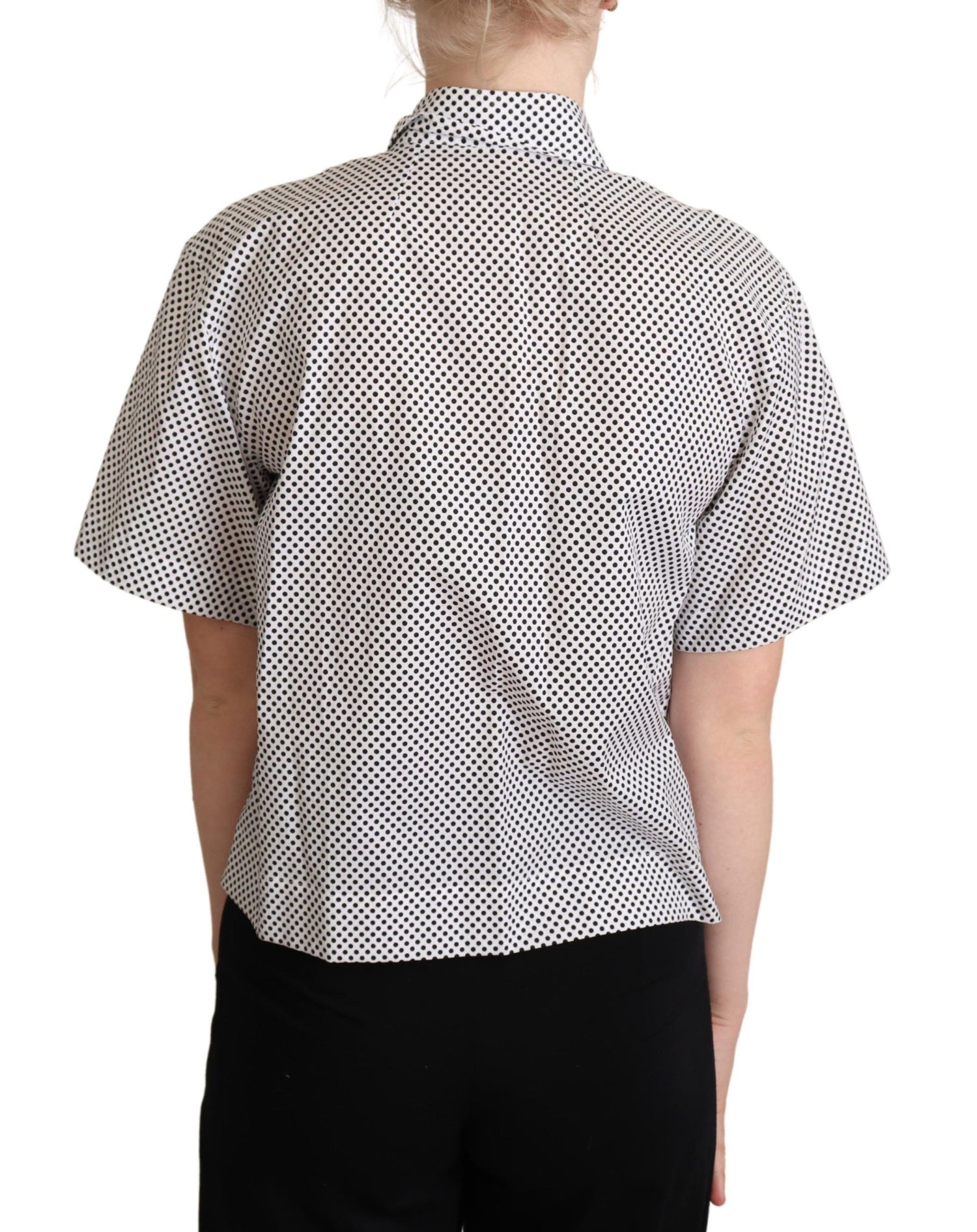 Dolce &amp; Gabbana Elegant Polka Dot Cotton Polo Top