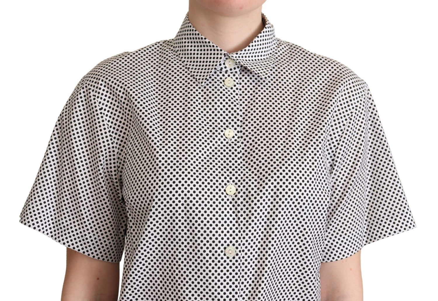 Dolce &amp; Gabbana Elegant Polka Dot Cotton Polo Top