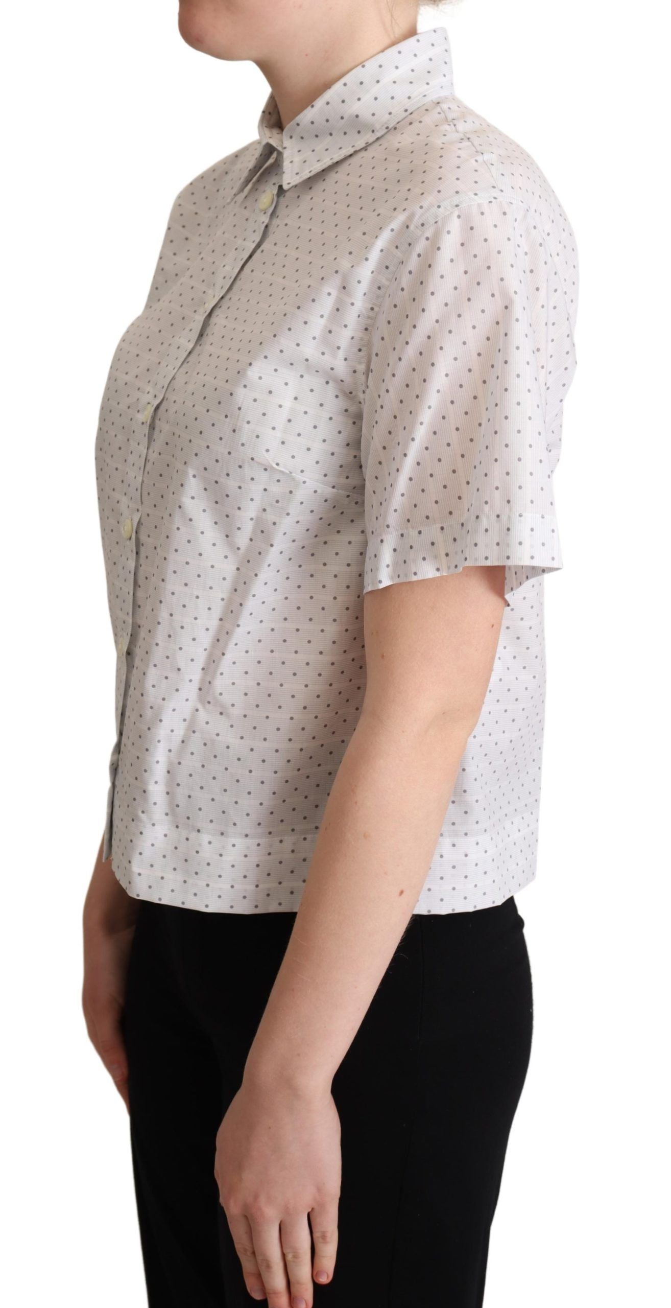 Dolce &amp; Gabbana Elegant Polka Dot Cotton Polo Top