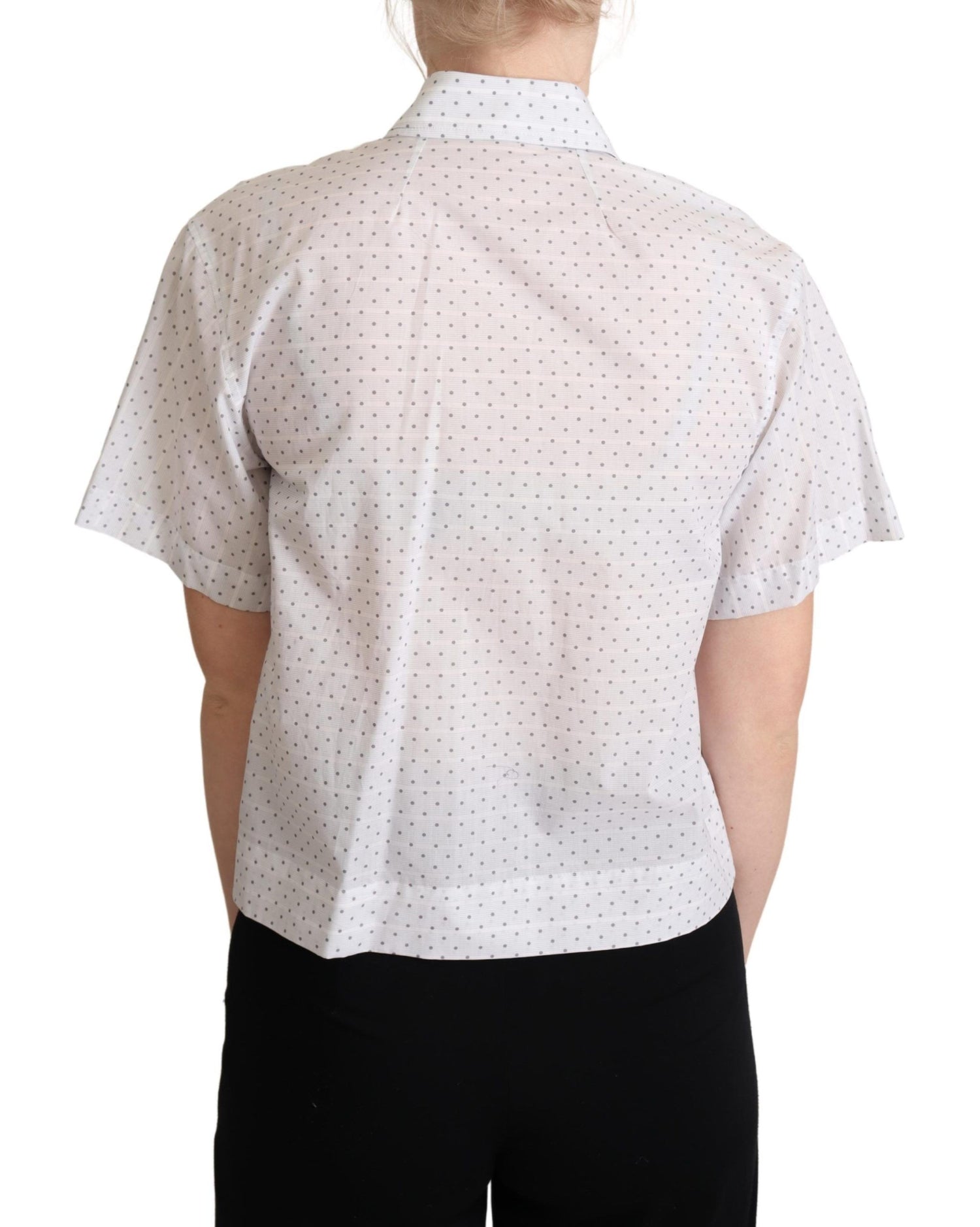 Dolce &amp; Gabbana Elegant Polka Dot Cotton Polo Top