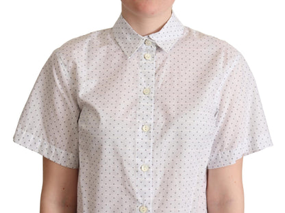 Dolce &amp; Gabbana Elegant Polka Dot Cotton Polo Top