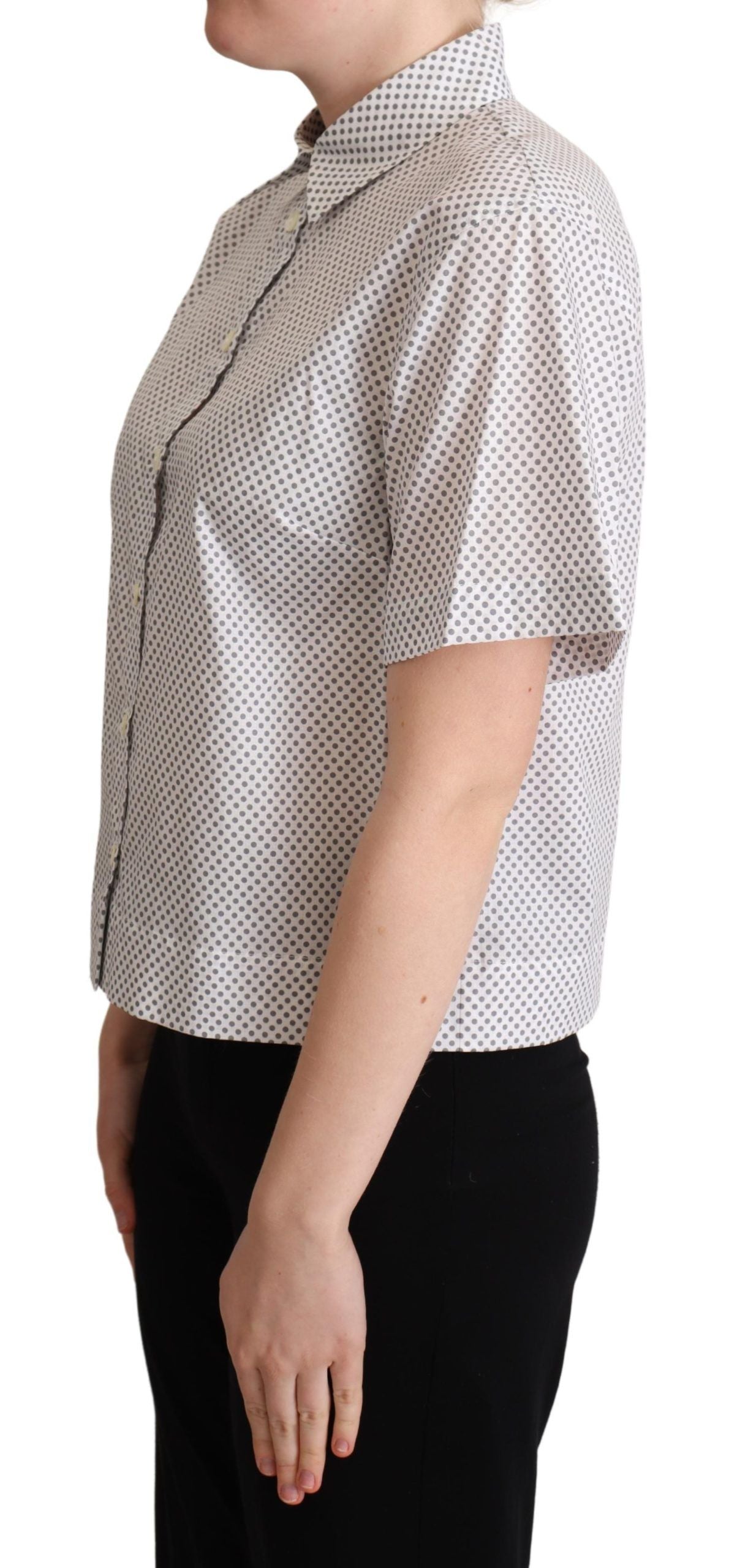 Dolce &amp; Gabbana Chic Gray Polka Dot Short Sleeve Polo