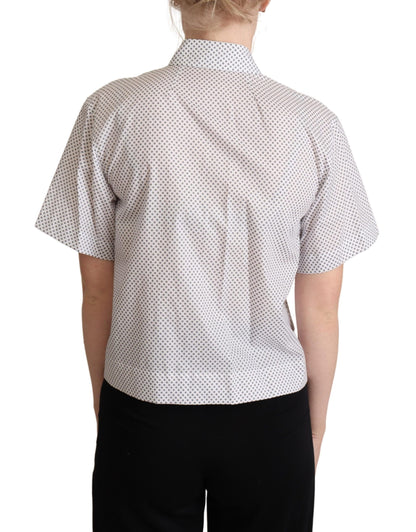 Dolce &amp; Gabbana Chic Gray Polka Dot Short Sleeve Polo