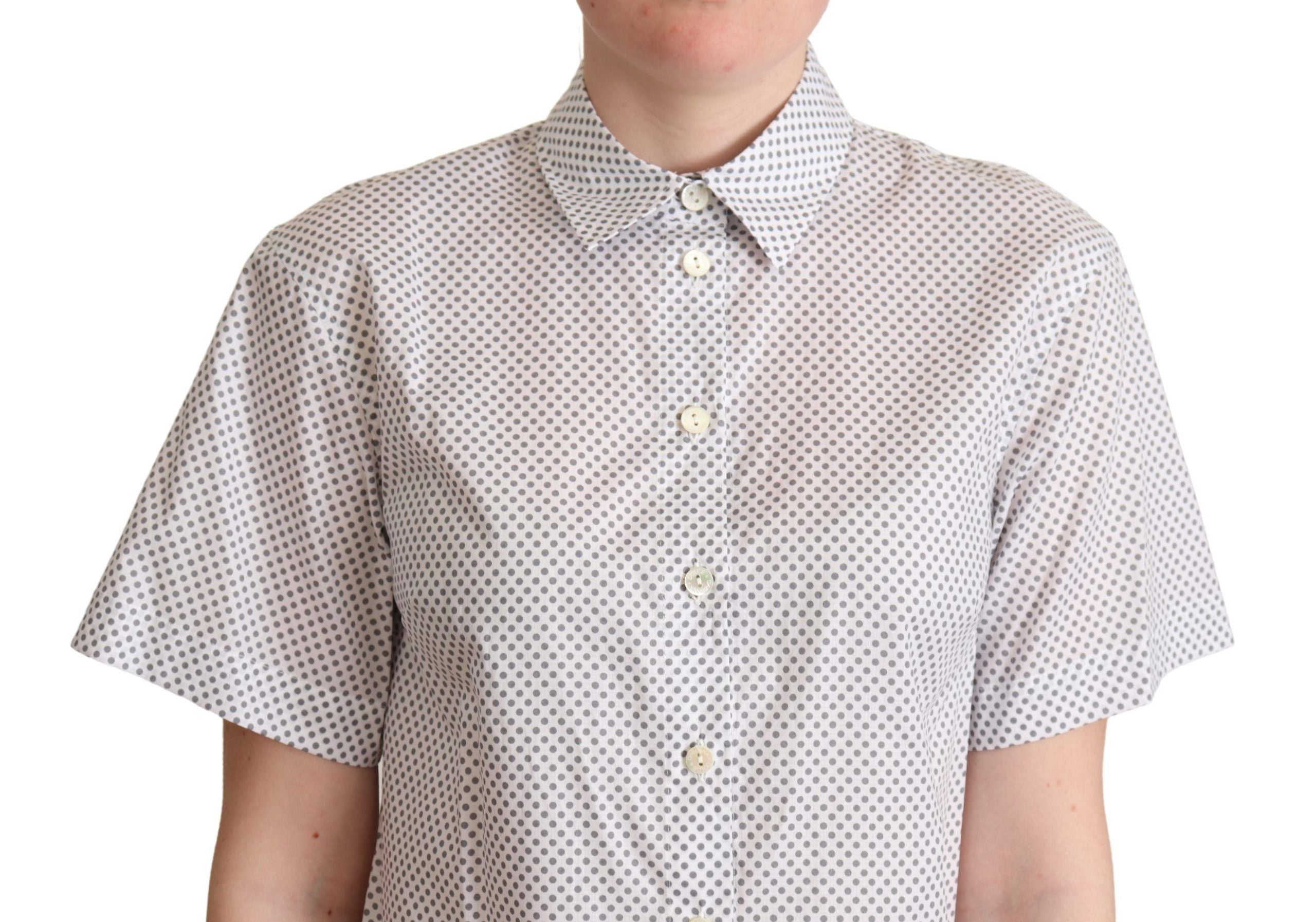 Dolce &amp; Gabbana Chic Gray Polka Dot Short Sleeve Polo