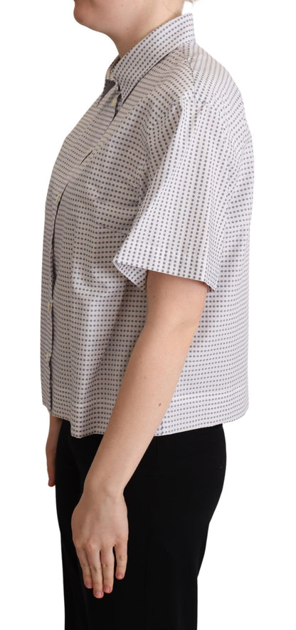 Dolce &amp; Gabbana Elegant Polka Dots Collared Polo Top