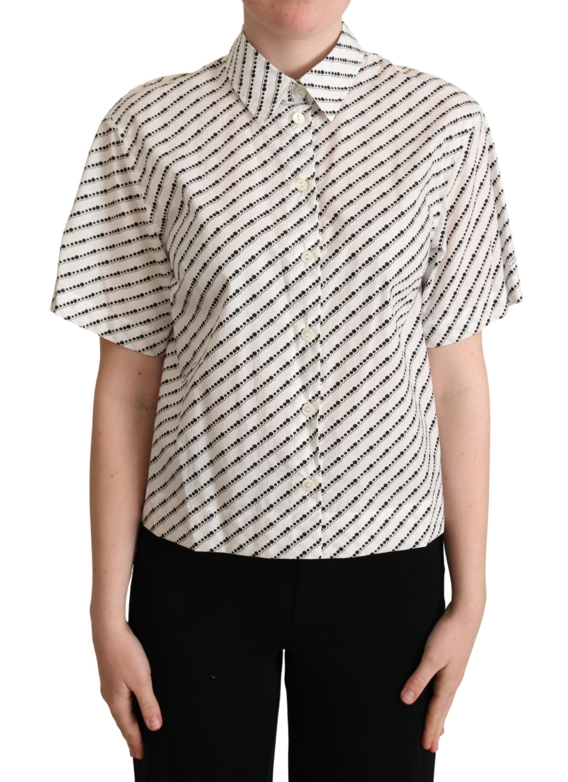 Dolce &amp; Gabbana Elegant Dotted Cotton Polo Top